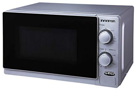 MICRONDAS INFINITON MW-1121A CON GRILL (20L, SILVER, Potenza 700W, Griglia 1000W, Capacità 20L, Piatto 25,5 cm, Scongelatore)