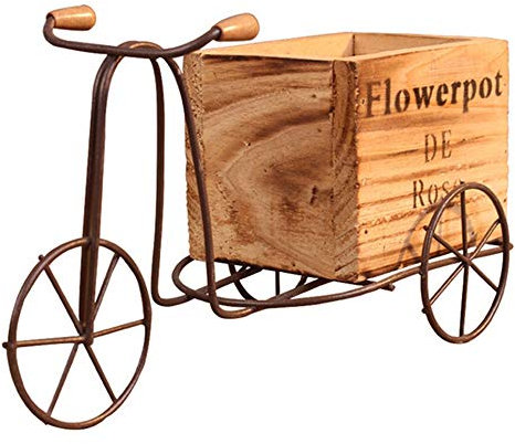 DIYARTS Pastoral Support de Fleurs en Fer pour intérieur et extérieur en Bois