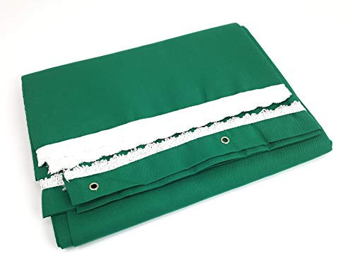 Viglietti Tenda da Sole a Righe per Balcone Veranda o Terrazzo con Anelli e Ganci Tessuto Resistente da Esterno Misura cm 140x300 (Verde Tinta Unita col.207)