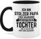 Tasse Tassen 325ml - Geschenk zum Vatertag - Ich bin stolzer Papa einer wahnsinnig fantastischen Tochter - 325 ml - Schwarz - vater+tochter+geschenk vatertagstasse vatertagsgeschenk vater