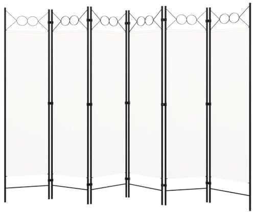 vidaXL 6-tlg. Raumteiler Weiß 240 x 180 cm