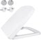 Modern Square Toilet Seat, Soft Close Toilet Seats with Quick Release, Ergonomic Design Easy Clean, Top Fixing, Adjustable Hinges White Toilet Lid