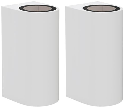 ledscom.de 2x Wandleuchte ALSE für außen, IP54, Up-/Downlight, weiß matt, rund, 2x GU10 max. 35W