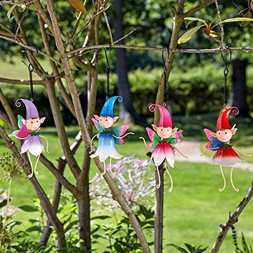 Garden Mile Hanging Fairy Figures Pixie Fun Colourful Fairies For Garden Outdoor For Hanging Or Flower Beds Fairies For Fairy Gardens Garden Decorations Outdoor Metal Pixie Ornaments For The Home