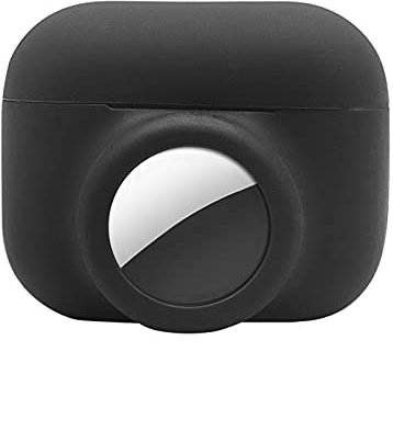 2 in 1 Schutzhülle Kompatibel mit AirPods Pro & für Airtag (Schwarz)