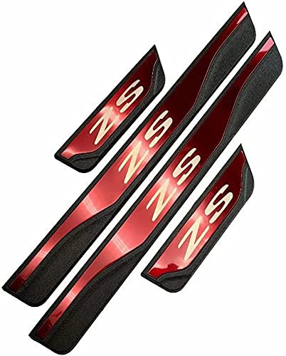 4 pcs Stainless Steel Car Door Sill Protector for Mg Zs EV 2016 2017 2018 2019 2020 2021, Welcome Pedal Kick Plates Scuff Guard Non-Slip Auto Styling Accessories