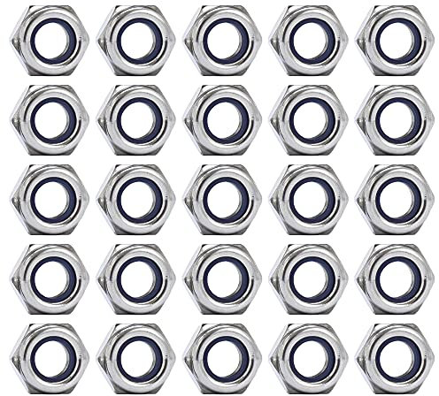 Qingyan 60 Pcs M6 Nuts, Stainless Steel & Nylon Lock Nuts, 10x6mm, Industrial Grade