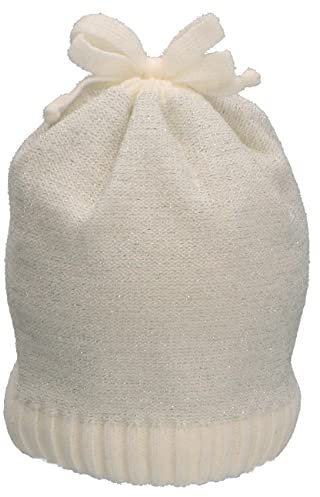 Sterntaler Baby Mädchen Strickmütze Mit Glitzereffekt - Mütze Mit Glitzer und Schleife - Beige, 53