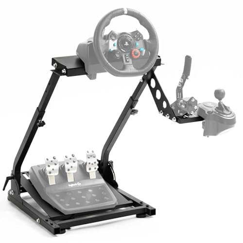 Dardoo Foldable Steering Wheel Stand with Larger Shifter Panel fit for Logitech,Thrustmaster,Fanatec G25,G27,G29,G920,G923 PC Adjustable g29 Steering Wheel Stand Without Wheel Pedal and Handbrake