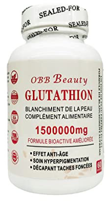 GLÜPA GÉLULES GLUTATHIONE 1500 000 MG 100% VEGAN complément alimentaire. Effet anti-age, soin hyperpigmentation et décapant taches foncées (2 boîtes achetées =cure de 2 mois de vitamine C offert)