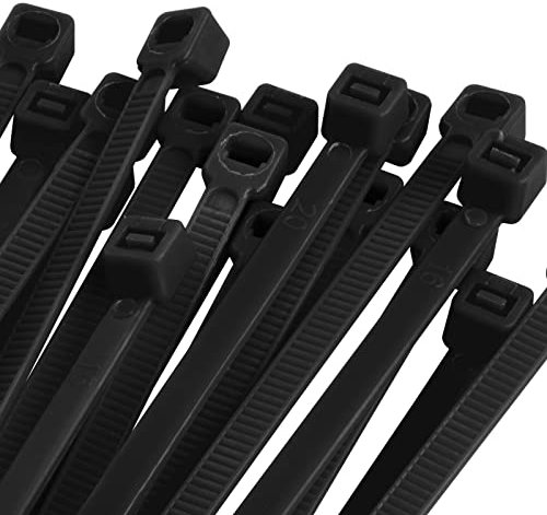 OSXCAUES 50 Pièces Serre-câble Noir 300x4,8 mm Colliers de Serrage en Plastique Autobloquants Résistance à la traction 22kg pour Gestion Cable