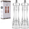 Lot de 2 grands moulins à poivre rechargeables en acrylique transparent de 20,3 cm avec rotor en céramique pour la cuisine