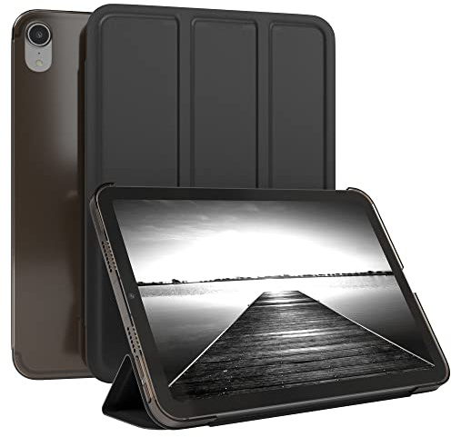 EAZY CASE Smartcase Tablet Hülle kompatibel mit iPad mini 6 (2021) mit Standfunktion, Schutzhülle mit Sleep und Wake Funktion, Tablet Case, Tablet Klapphülle aus Kunstleder, Schwarz