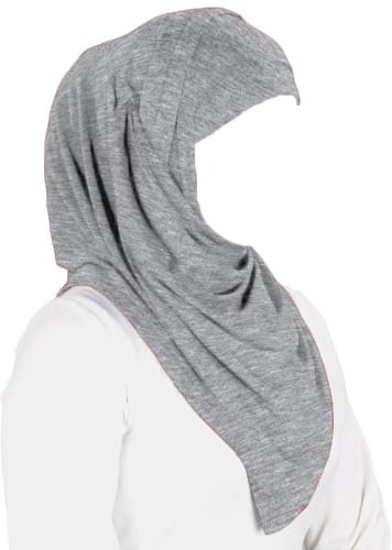 MyBatua HJ-019 HJ-019 Sofort-Hijab für Damen, mit Unterschal, aus weichem Viskose-Jersey, Silbergrau, Einheitsgröße