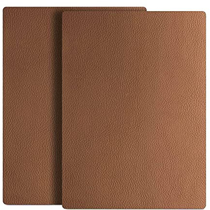 SZMMG Leder Reparatur Set Braun: 2er Kunstleder Reparaturset mit Selbstklebenden Lederflicken, 20x28cm, für Leder Restaurierung von Rissen und Löchern, geeignet für Autositze und Sofas