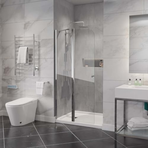 ANZZI 72-in. x 33.5-in. Frameless Swinging Shower Door, Resistance Free Hinges for Smooth Opening and Closing, Reversible Installation, Clear Tempered Glass in Chrome Finish (SD-AZ14-01CH)