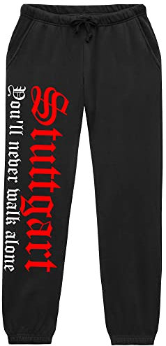 Stuttgart Never Walk Alone Jogginghose | Fussball Ultras Sport Freizeit Stuttgart Hose Herren | (M)