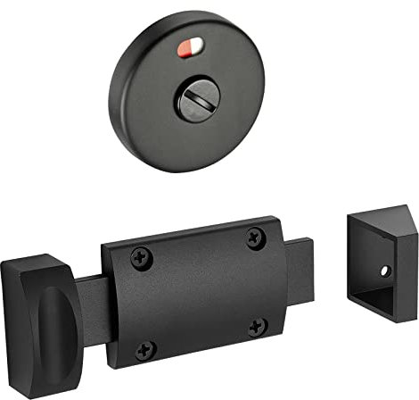 Matte Black Cubicle Door Lock with Indicator Release and Open in Keep for Toilet Cubicles