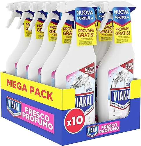 Viakal Profumo Fresco Spray Per Rimuovere Fino Al 100% Di Calcare Con Tecnologia Anti-Goccia