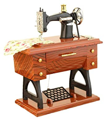 Homoyoyo Retro-spieluhr Mit Tretnähmaschine Musik-nähmaschine Mini-dekorationsbox Vintage-spieluhr