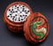 DRAGONPUFF 2.5'' Wooden Herb Spice Grinder Metal Shark Teeth 4 Parts Spice Grinder