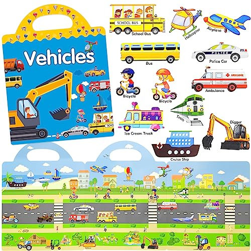 Meanju Stickerbuch mit über Wiederverwendbare Sticker Kinder,Lernspielzeug Aufkleber Spielset,Kinder Aufkleber Bücher Lernspielzeug,Kleinkind Aufkleber Buch Gastgeschenke