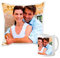 Deliex delicias de Extremadura. Taza y cojín Personalizados con Foto y/o Texto. Regalos con Foto. Varios tamaños. Regalos Originales para Hombres y Mujeres. (Cojín 35x35 cms)
