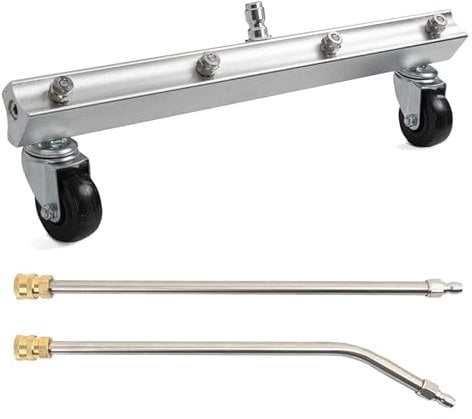 Undercarriage Cleaner, Pressure Washer 13 Inch Underbody Car Wash Water Broom, Dual-Function Surface Cleaner Machine Tool with 2 Pieces Extension Wand for Undercarriage Driveways Sidewalks