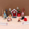 Tadoiooy Wichteltür Zubehör Weihnachten Set, 19pcs Wichteltür Zubehör Set Weihnachten, Weihnachtswichtel Tür Set, Holz Wichtel Tür, mit Miniatur Briefkästen, Zäun, Leiter, Stiefel, Kranz, Feentür Set