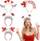 MONCAP 4 Pièces Bandeau Cheveux pour Femme Serre Tete Saint Valentin en Paillettes Serre Tete en Forme de Ange et Cœur Serre-Tete Rouge Noël Cadeau de Noël Filles pour Cosplay Déguisement Take Photos