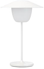 Blomus Mobile Leuchte -ANI Lamp Mini- Tischlampe mit Akku für Innen und Außen, 3 Lichtfarben, Dimmbar per Touch 14 x 21 cm (White)