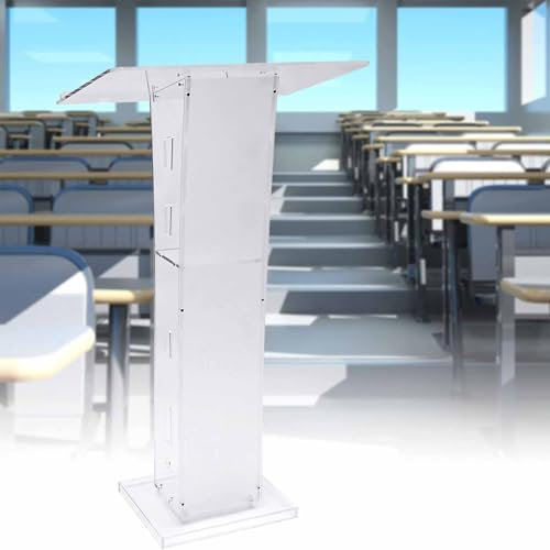 MAYFABD Acrylpodium Aus Acryl Mobiles Kirche Stehpult Tragbares Rednerpult Schule Event Konferenz Clear Lectern Schreibtisch Podium Zeremonienmeister Klar Kanzel