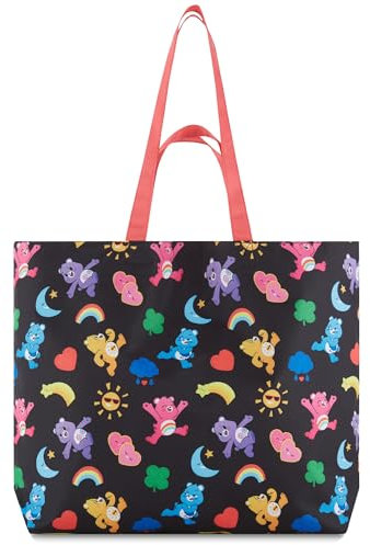 Care Bears Nylon-Tragetasche – Mädchen, Jungen, Teenager, Erwachsene – Allover-Druck, Einzelgriff, Nylon-Tragetasche, Schwarz, Einheitsgröße, C2CT01AG-BLACK