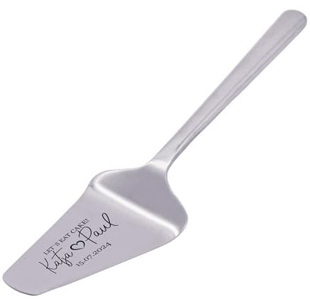 LAUBLUST Tortenheber zur Hochzeit - Kuchenheber Personalisiert mit Gravur - Wunschtext Motiv | Hochzeitsgeschenk für Brautpaare | Edelstahl - Graviertes Geschenk zur Hochzeit