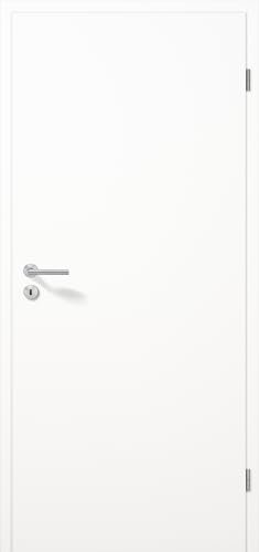 Hochwertige Zimmertür - Komplettpaket (Zarge + Griff) - Innentür - Walzlackoberfläche - Weiß RAL 9010 - Röhrenspan - Höhe 1985 mm (Weiß I Breite 610 mm I DIN Links, Wandstärke 160 mm (158-177 mm))