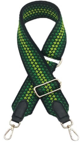 Verstellbarer Schultergurt Taschengurt 80-100cm, Taschengurt 5cm Breit, Ersatz Schultergurt für Taschen Taschen Schultergurt Breit mit Gold Karabiner für Schultertaschen Taschen (Grün)