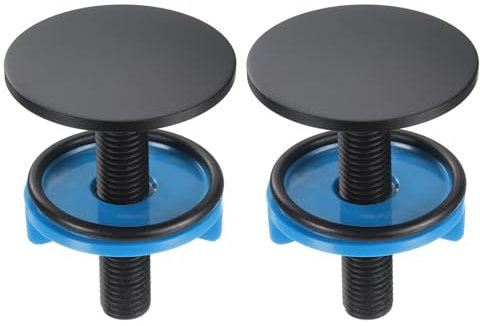 sourcing map 2 tapas de cobre para grifo de cocina, agujero de fregadero de 2 pulgadas para cubierta de placa de 0.5 a 1.6 pulgadas, tapón de agujero de grifo para cocina y baño, color negro