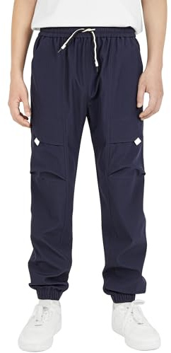 YoungSoul Pantalon Cargo Imperméable pour Garçon Taille Élastique Pantalon de Randonnée Pantalon de Jogging Extérieur Enfants