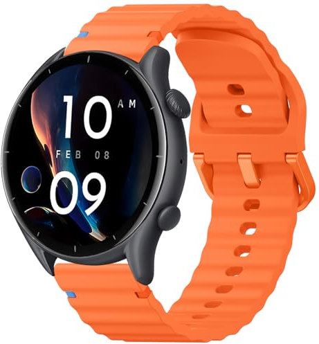 Vancle für Amazfit Armband 22mm Herren Damen, Silikon Ersatzarmband für Amazfit GTR 3/GTR 3 Pro, Amazfit Pace, Amazfit GTR 4, Amazfit Stratos 3 2 2S, Amazfit GTR 2/2e Armbänder mit farbigen Linien
