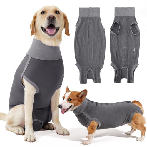 HEYWEAN Body Chien Post Operatoire Femelle Male après Opération Chemises Stérilisation Chiens Castration Combinaison Chiens Body Recuperation Chien Alternatives Collerette Chienne