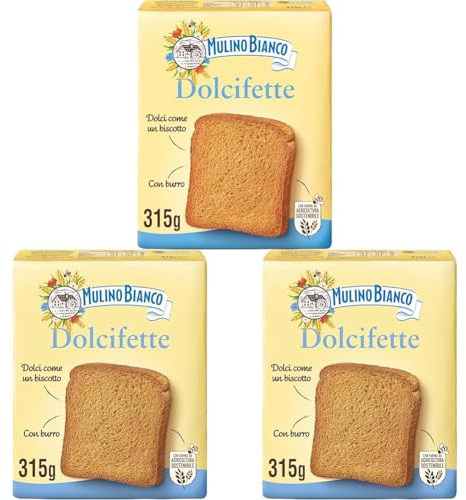 Mulino Bianco Fette Biscottate Dolcifette, 315g (Confezione da 3)