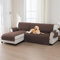 BellaHills 100% Wasserdicht Sofabezug L Form(247cm) 1/2/3/4 Sitzer Sofa Überzug Ecksofa U Form, Superweiche SofaÜberwurf für Wohnzimmer, Braun