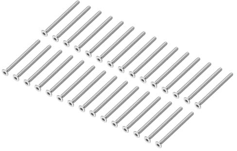 PATIKIL M3 x 40 mm Flat Head Socket Cap Screws, 50 Pack 304 Stainless Steel 18-8 Machine Screws Flat Countersunk Bolts Hex Socket Drive Full Thread Grade 6.8