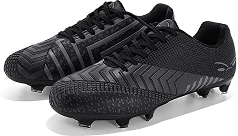 YHLLZY Football Boots for Boy Football Shoes Kids Girls FG/AG Soccer Athletics Sport Shoes Black 3UK