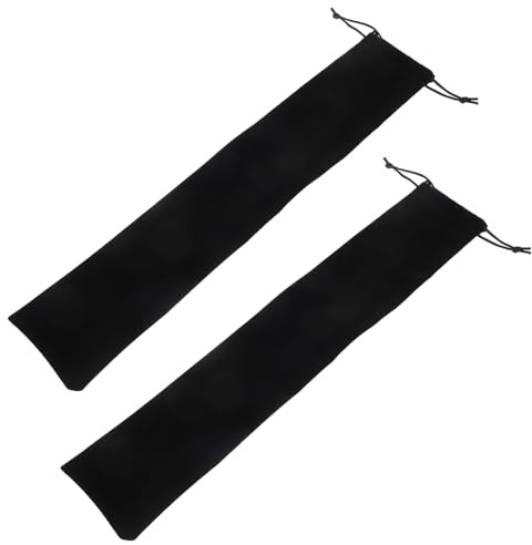 Garneck 2pcs Folding Fans Handheld Storage Fan Bag Lint Sleeves Portable Carry Bag Modern Design Holder