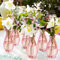 Talking Tables Lot de 6 vases à bourgeons en Verre Rose pour Fleurs, Petits vases côtelés à col étroit en Vrac pour décoration de Table, décoration d'intérieur, Arrangements, centres de Table de