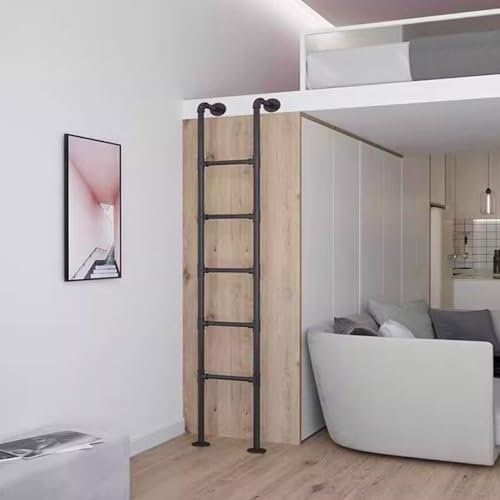 Scala resistente nera in ferro battuto da 10 piedi per finestre, capacità 350 kg