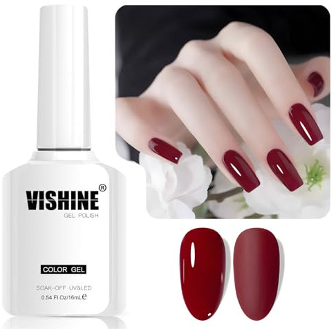 Vishine Plum Color Gel-Nagellack, 16 ml, semi-permanent, Soak Off, LED, Gel, Polish, Nail Art Designs, Maniküre, Salon, DIY at Home, Farbe L359 Velvet Plum