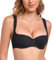 Lemorosy Women's Push Up Balconette Bra Demi Half Cup Lightly Padded Underwired Lace Bralatte(Black,34DD)