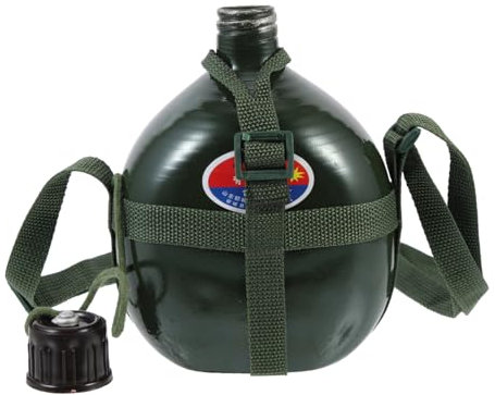 KOMBIUDA Cantimplora para Exteriores De 1 L De Aluminio Botella De Agua De Nailon Accesorio para Viajes Senderismo Y Acampada.